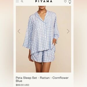 Piyama Blue and White Patterned PJ set
